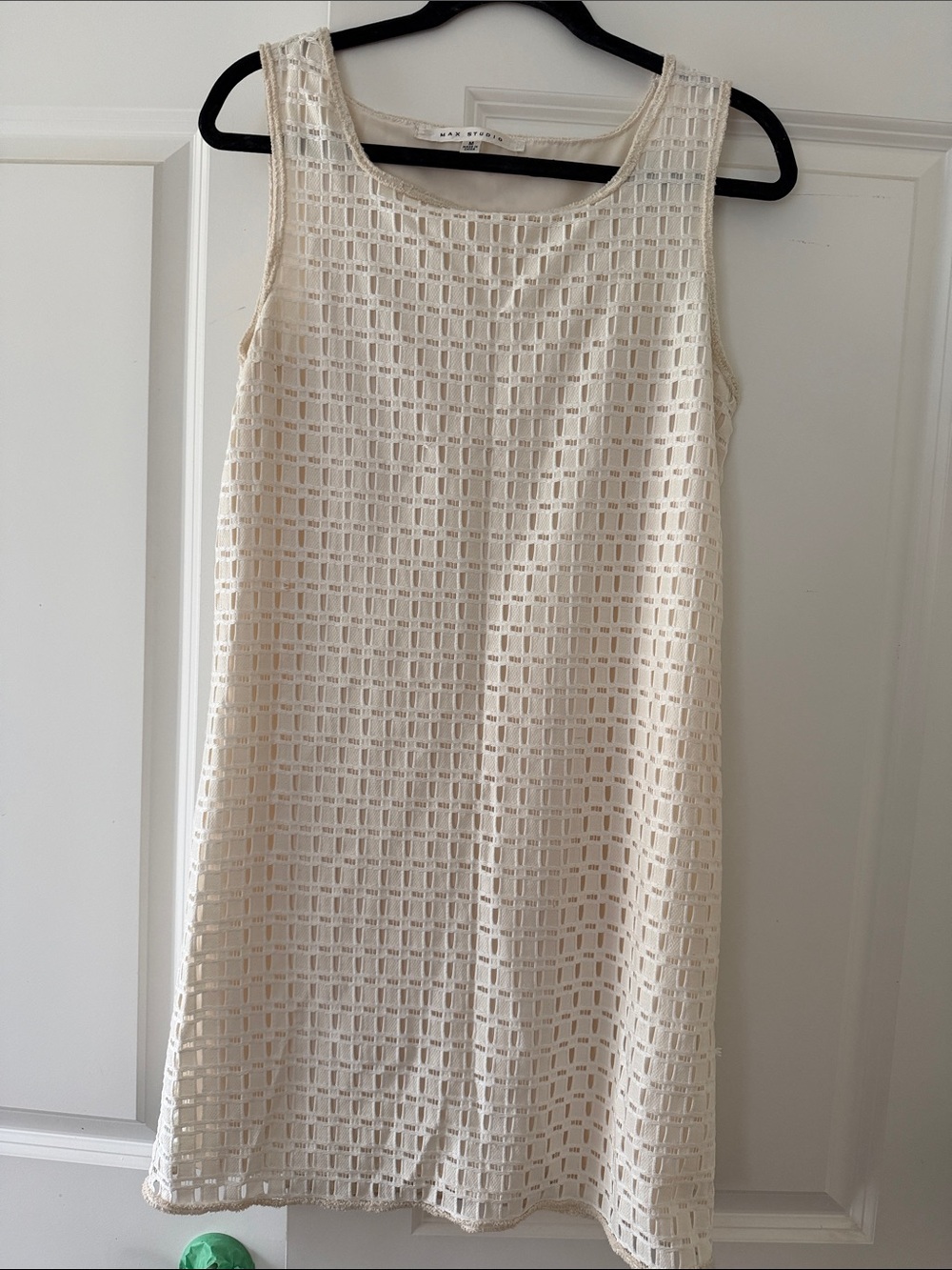 Max Studio Cream Modern Eyelet-Style Dress - size M